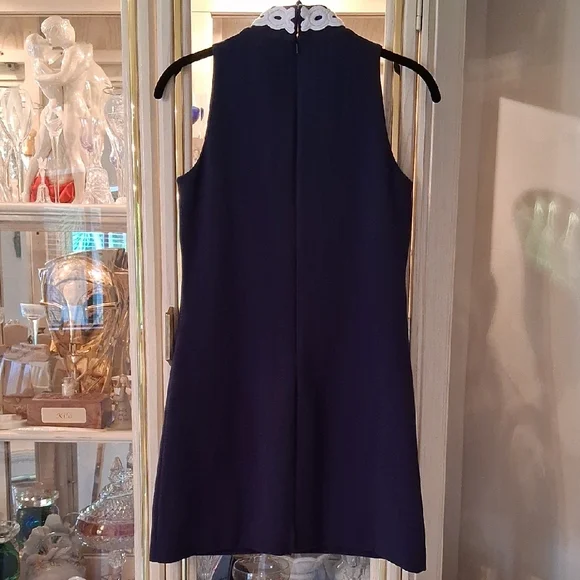 Lilly Pulitzer Navy Blue Sheath Mini Dress with Mock Neck. XS. - Picture 4 of 9